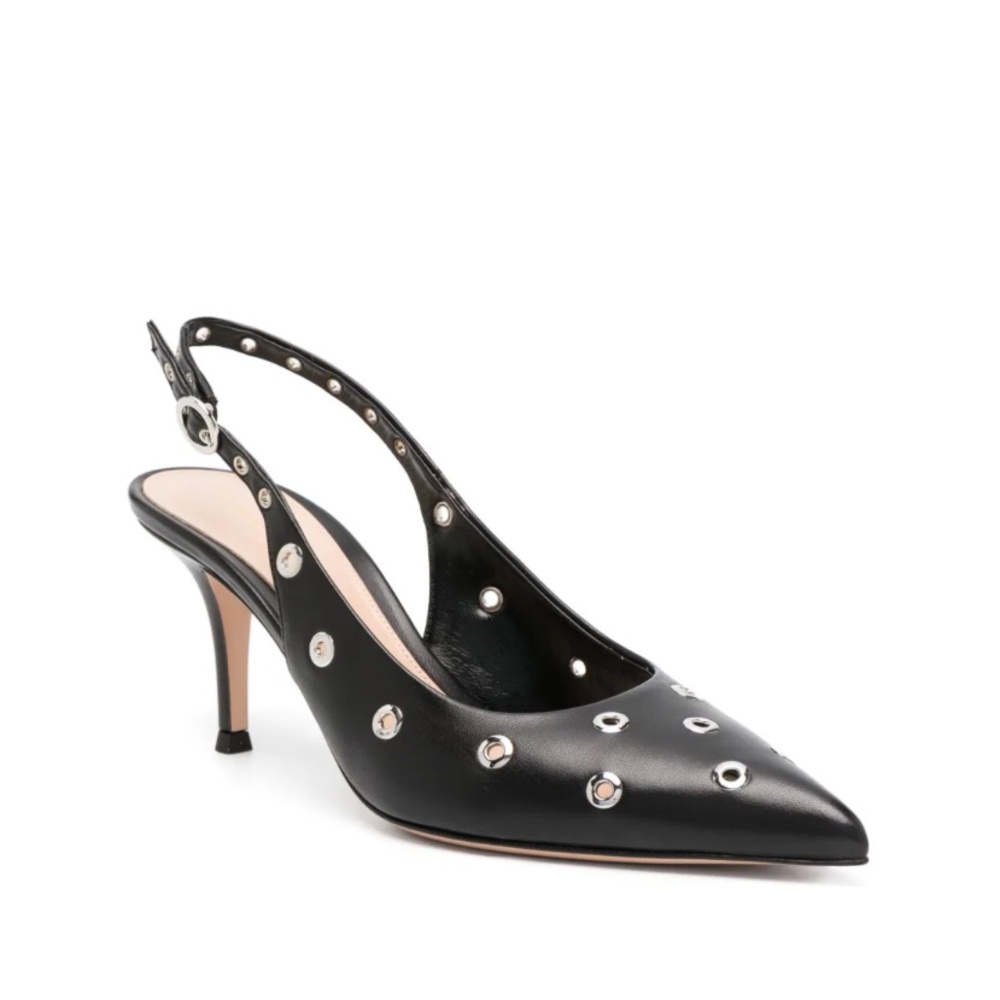 Gianvito Rossi Lydia studded leather slingback pumps 36.5